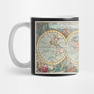 Vintage Map of the World (1682) by John Playford Mug